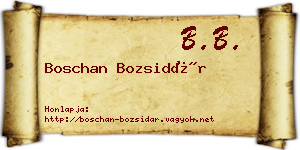 Boschan Bozsidár névjegykártya